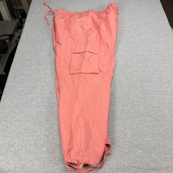 Aerie Womens XXL Coral Pink Cargo Pants Cotton Drawstring Wide Leg MSRP $54 - Picture 12 of 16